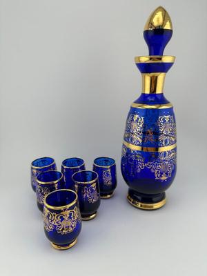 Cobalt Blue Decanter Set