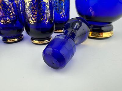 Cobalt Blue Decanter Set