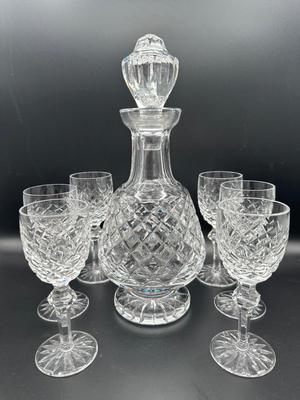 Crystal Decanter & (6) Drinking Glasses