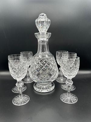 Crystal Decanter & (6) Drinking Glasses