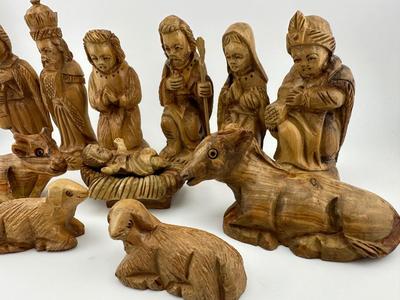 Nativity Set Hand Carved Olive Wood