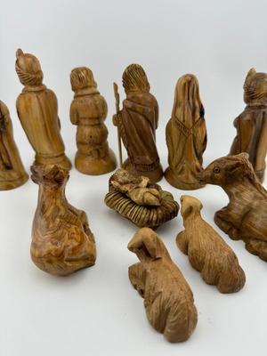 Nativity Set Hand Carved Olive Wood