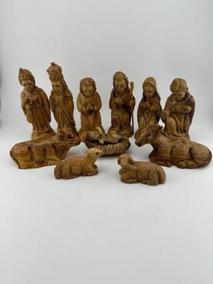 Nativity Set Hand Carved Olive Wood