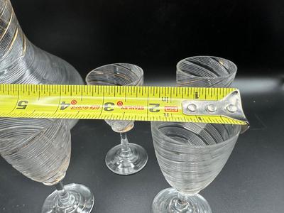 5pc MCM Decanter Set w/ Gold Trim