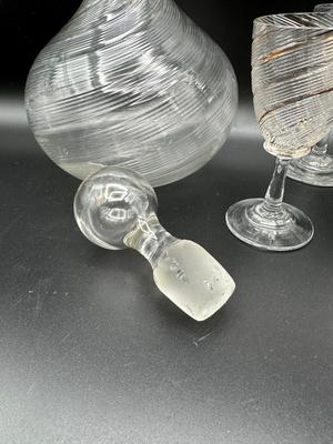 5pc MCM Decanter Set w/ Gold Trim