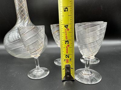 5pc MCM Decanter Set w/ Gold Trim