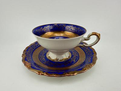 Alka Bavaria Tea Cup & Saucer Cobalt Blue &Gold
