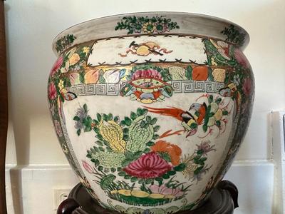 Chinese Porcelain Plant Pot with Stand