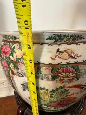 Chinese Porcelain Plant Pot with Stand