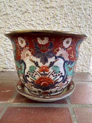 Vintage Chinoiserie and Oriental Planters with Base