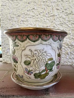 Vintage Chinoiserie and Oriental Planters with Base