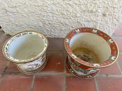 Vintage Chinoiserie and Oriental Planters with Base