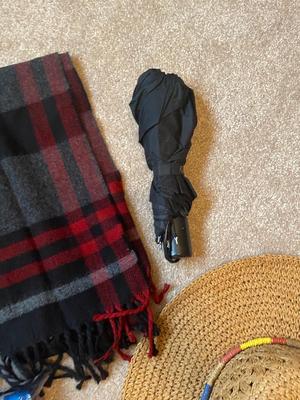 HATS, UMBRELLAS, AND A SCARF