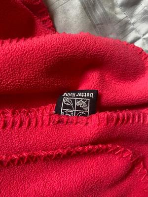 LARGE SOFT PINK BLANKET AND BLUE COMFORTER