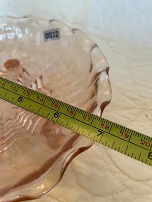 Vintage pink depression starburst footed bowl