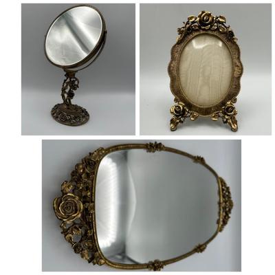 Matson Gold Decorative Glass Mirror Tray, Picture Frame & Vanity Mirror