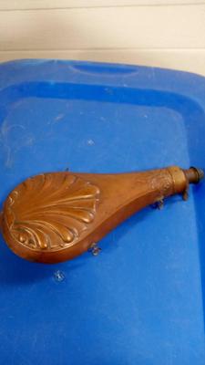 LOT 8 OLD BLACK POWDER FLASK