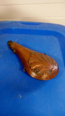 LOT 8 OLD BLACK POWDER FLASK