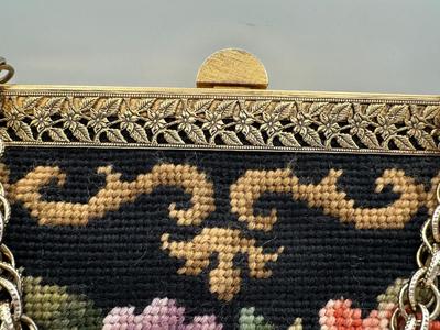 Vintage Floral Needlepoint Purse