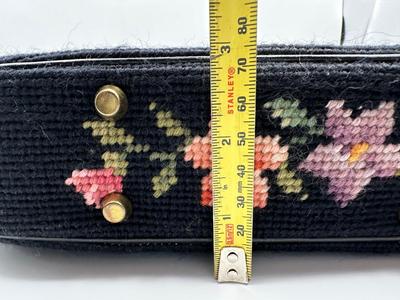 Vintage Floral Needlepoint Purse