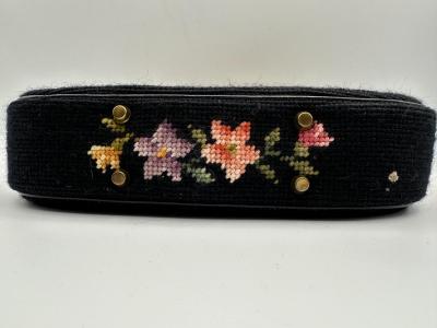 Vintage Floral Needlepoint Purse