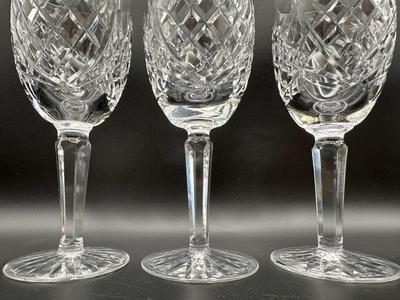Six WATERFORD Crystal 6.5” Wine Glasses