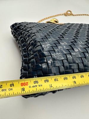 Vintage Woven Blue Purse - Made in Hong Kong