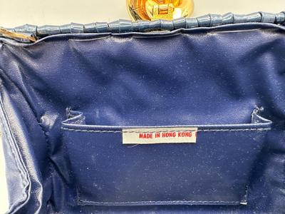 Vintage Woven Blue Purse - Made in Hong Kong