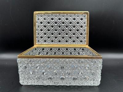 Vintage French Crystal Hinged Box