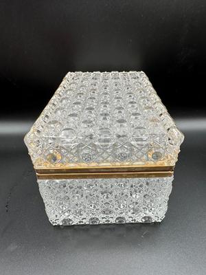 Vintage French Crystal Hinged Box