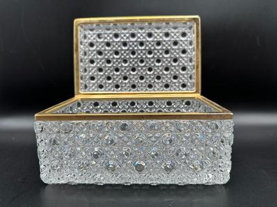 Vintage French Crystal Hinged Box