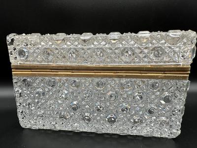 Vintage French Crystal Hinged Box