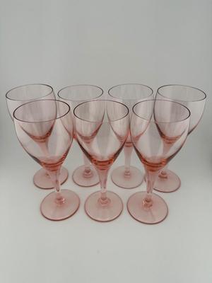 Mikasa Elite Pink Crystal Belgium Wine Glasses