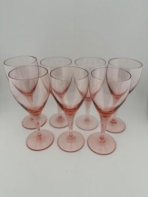 Mikasa Elite Pink Crystal Belgium Wine Glasses