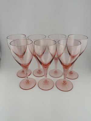Mikasa Elite Pink Crystal Belgium Wine Glasses