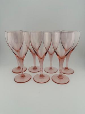 Mikasa Elite Pink Crystal Belgium Wine Glasses
