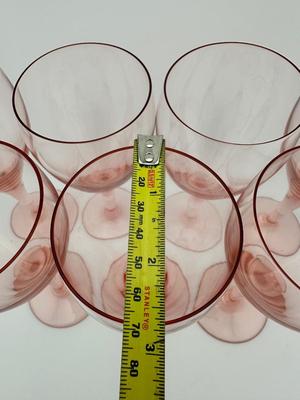 Mikasa Elite Pink Crystal Belgium Wine Glasses
