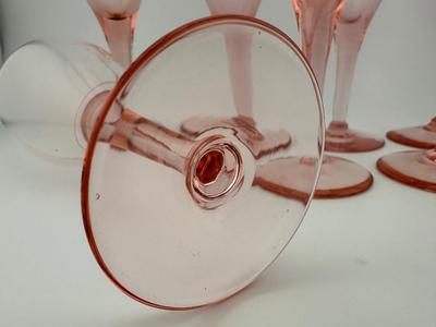 Mikasa Elite Pink Crystal Belgium Wine Glasses