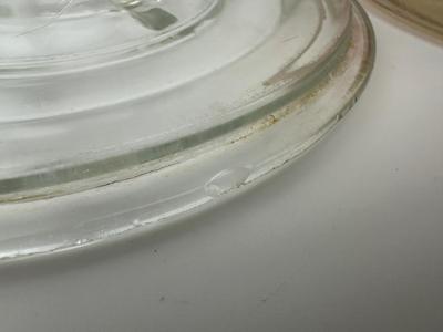 Vintage Glass Flowered Ice Bucket, Shades of Orange and Yellow, Heavy Glass, Barware, Decorative Ice Bowl. (See Details)