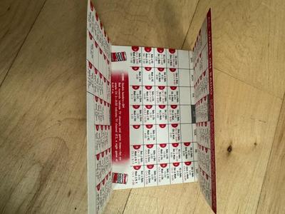 1956 MR. BOH’S Baltimore Oriole & Washington National Complete Baseball Schedule