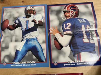 1988 Redskins Bumper Stickers & 1993 Wheaties Posters - Warren Moon / Jim Kelly