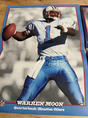 1988 Redskins Bumper Stickers & 1993 Wheaties Posters - Warren Moon / Jim Kelly