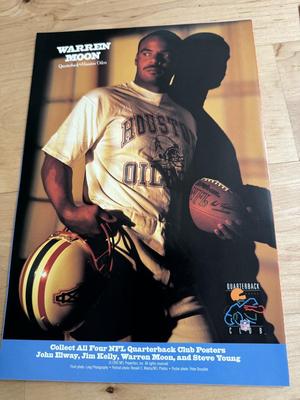 1988 Redskins Bumper Stickers & 1993 Wheaties Posters - Warren Moon / Jim Kelly