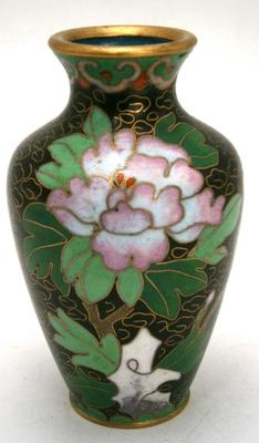 Miniature Cloisonné Vase with Floral Motif
