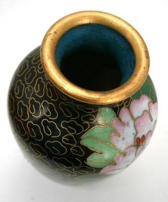 Miniature Cloisonné Vase with Floral Motif