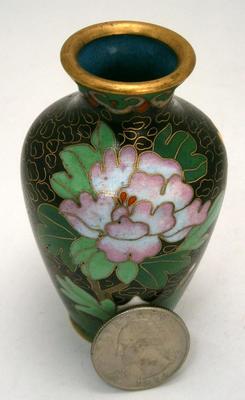 Miniature Cloisonné Vase with Floral Motif