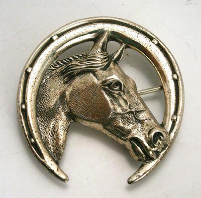 Vintage Sterling Silver Brooch/Pin with Equestrian Motif
