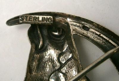 Vintage Sterling Silver Brooch/Pin with Equestrian Motif