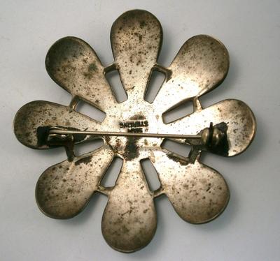 Vintage Enamel on Sterling Silver Pin Brooch