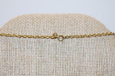 Vintage "Delft-Style" Blue & White PENDANT (1¼" x 1") on a Gold Tone Necklace Chain 22" L